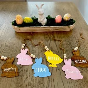 Personalized Easter basket tags. Pick color and font.